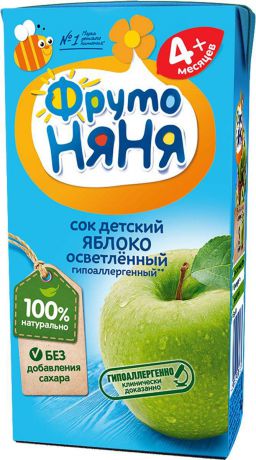 ФрутоНяня сок из яблок с 4 месяцев, 0,2 л