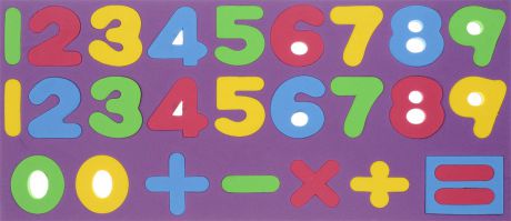 Kribly Boo Обучающая игра Набор магнитных цифр и знаков цвет фиолетовый