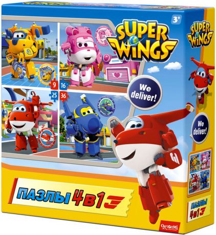 Super Wings Пазл для малышей Любимые герои 4 в 1