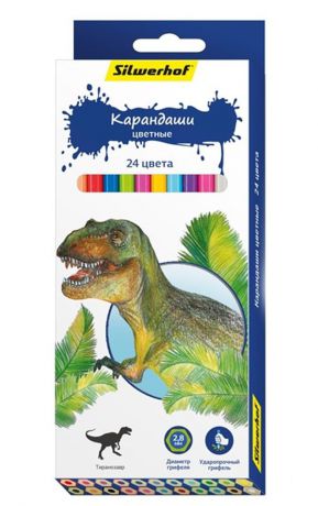 Silwerhof Карандаши цветные Динозавры 24 цвета