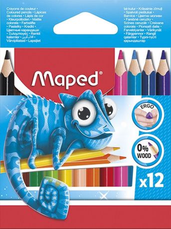 Набор цветных карандашей Maped Pulse Mini, 832752, 12 цветов
