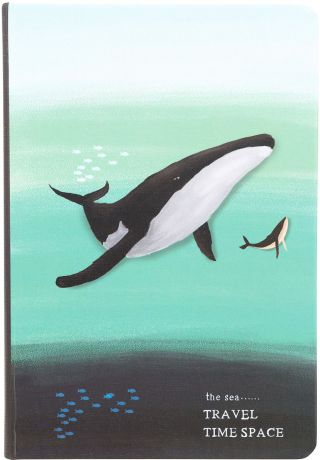Блокнот Kawaii Factory Whale, цвет: бирюзовый, 112 листов
