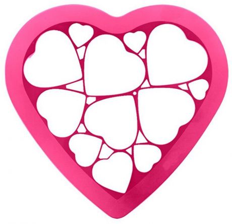 Форма для печенья Мультидом "Сердечки", цвет: розовый, 23 х 25 см