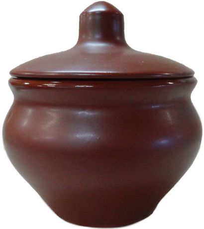 Горшочек для запекания Борисовская керамика "Малютка", с крышкой, цвет: коричневый, 200 мл. ШЛК00002019