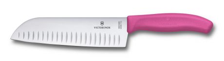 Нож сантоку Victorinox "SwissClassic", цвет: розовый, длина лезвия 17 см