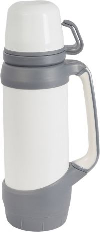 Термос Indiana "Classic", с двумя чашками, цвет: белый, серый, 1,2 л