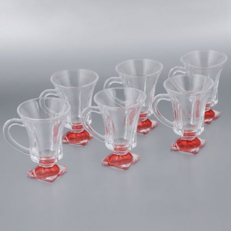 Набор стаканов для глинтвейна Mayer & Boch "Loraine", цвет: прозрачный, красный, 150 мл, 6 шт