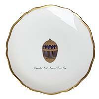 Блюдце для канапе "Золотое императорское яйцо". Фарфор, деколь. House of Faberge, 1990-е гг.