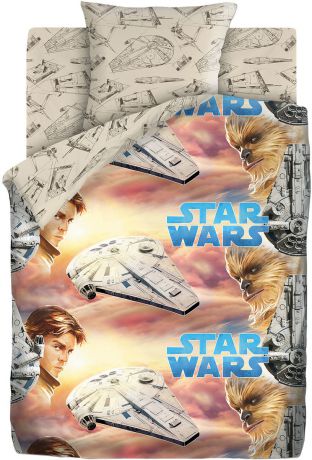 Комплект постельного белья Star Wars "Хан Соло и Чуи", 1,5 спальное, наволочки 70 х 70