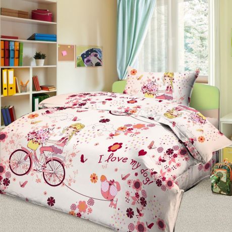 Комплект детского постельного белья Letto "Элли", 1,5-спальный, наволочка 50x70, цвет: розовый