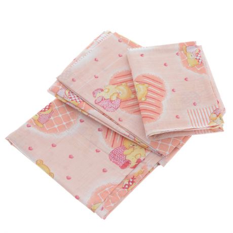 Комплект детского постельного белья Фея "Мишки", цвет: розовый, 3 предмета