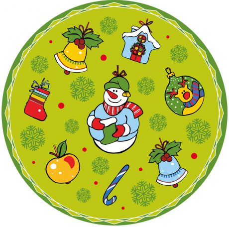 Набор салфеток Мультидом "Новогодние шары", цвет: салатовый, диаметр 31 см, 4 шт