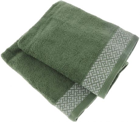 Набор полотенец Tete-a-Tete "Лабиринт", цвет: зеленый, 50 х 90 см, 2 шт