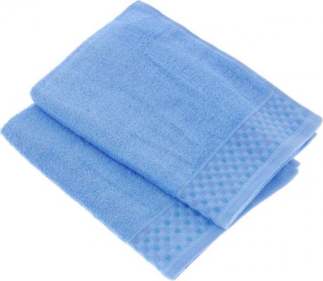 Набор полотенец Tete-a-Tete "Сердечки", цвет: голубой, 50 х 90 см, 2 шт
