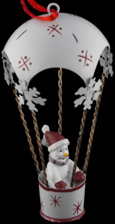 Игрушка елочная Erich Krause "Decor Снеговик на парашюте", 12 см