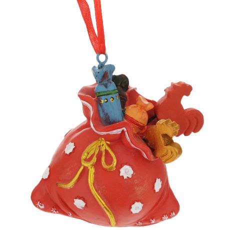 Новогоднее подвесное украшение Феникс-Презент "Мешок со сладостями", цвет: красный. 34578