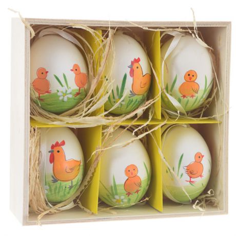 Декоративные подвесные пасхальные яйца "Феникс-презент", 6 шт. 36902