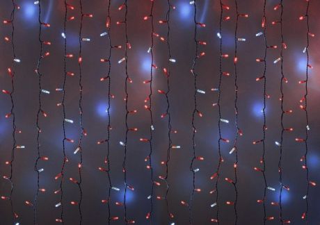 Гирлянда Neon-Night "Светодиодный Дождь", эффект мерцания, цвет: белый, красный, 2 х 1,5 м