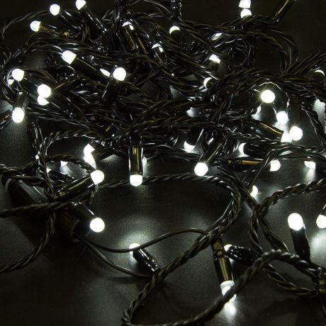 Электрическая гирлянда Neon-Night "Нить", постоянное свечение, черный ПВХ, 230В, цвет: белый, 10 м