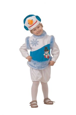 Батик Костюм карнавальный для мальчика Снеговик снежный размер 28