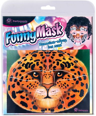 Partymania Наклейка-образ для лица Funny Mask Леопард
