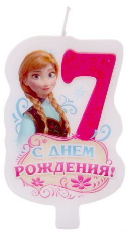 Свеча для торта Disney "С днем рождения. Холодное сердце", цифра 7