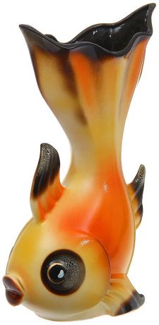 Ваза Керамика ручной работы "Золотая рыбка", цвет: оранжевый