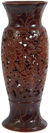 Ваза напольная Керамика ручной работы "Венеция", резная, 1239749, коричневый, высота 57 см