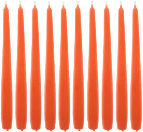 Набор свечей "Омский cвечной завод", цвет: оранжевый, высота 24 см, 10 шт