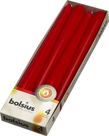 Набор античных свечей "Bolsius", цвет: красный, высота 25 см, 4 шт