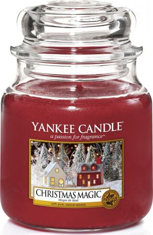 Свеча ароматизированная Yankee Candle "Рождественское волшебство", в стеклянной банке, 1556287E, 411 г