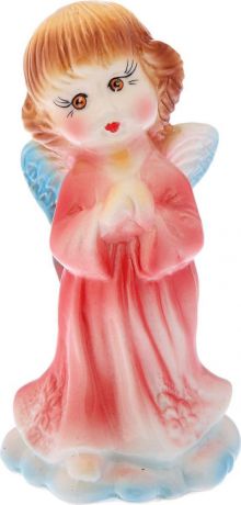 Статуэтка сувенирная Керамика ручной работы "Ангел №5", цвет: красный, 10 х 10 х 18 см
