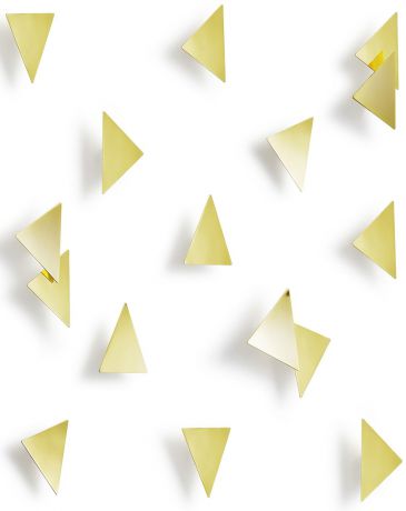 Декор для стен Umbra "Confetti Triangles", цвет: латунь, 16 элементов