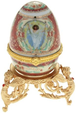Яйцо-шкатулка Sima-land "Воскресение Христово", на металлической подставке, 10 х 6 х 6 см