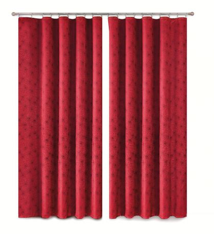 Комплект штор "P Primavera Firany", на ленте, цвет: бордовый, высота 280 см. 1110003