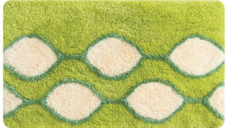 Коврик для ванной Iddis "Curved Lines Green", цвет: зеленый, 50 х 80 см