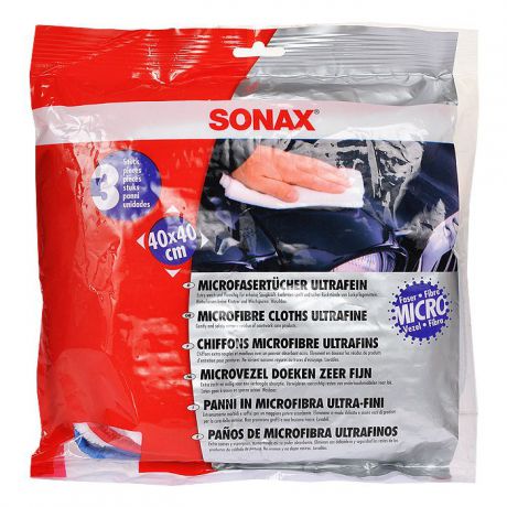 Полотенце "Sonax", 40 х 40 см, 3 шт