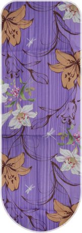 Чехол для гладильной доски Eva "Лилии", цвет: сиреневый, 125 х 47 см