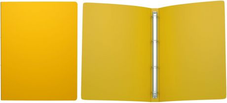 Папка ErichKrause Classic, на 4 кольцах, пластиковая, 24 мм, A4, желтый