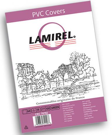 Lamirel LA-78782 Transparent A4, Green обложка для переплета (100 шт)