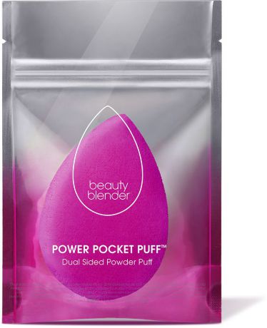 Пуховка для пудры Beautyblender Power Pocket Puff, двухсторонняя, цвет: розовый