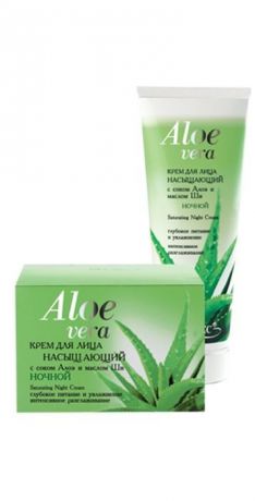 Витэкс Aloe Vera Крем для лица Насыщающий с соком Алоэ и маслом Ши ночной, 75 мл