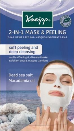 Kneipp Очищающая маска-скраб 2 в 1 с солью Мертвого моря и маслом Макадамии