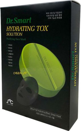 Тканевая маска для лица Rainbowbeauty Dr. Smart Hydrating Tox Solution, для проблемной кожи, с маслом чайного дерева, 10 шт
