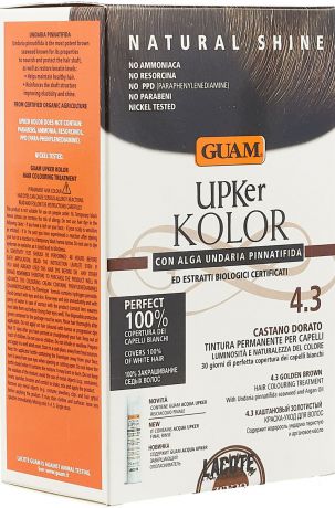 Краска для волос Guam Upker Kolor, тон 4.3 каштановый золотистый, 215 мл