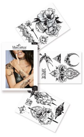 Miami Tattoos Комплект переводных тату "Wicked", 3 листа, 20 х 15 см