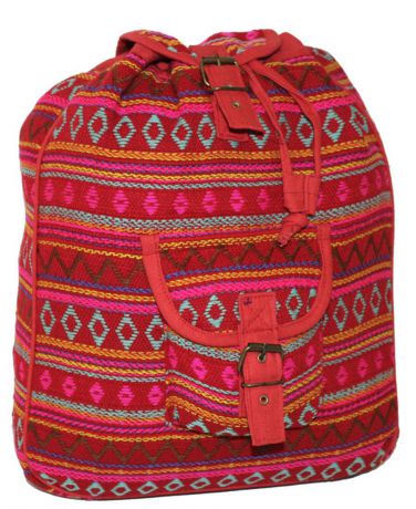 Сумка-рюкзак женская Ethnica, цвет: красный, бирюзовый. 187250