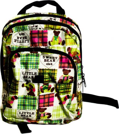 Рюкзак детский Ibag "Мишки", цвет: светло-зеленый, 8 л