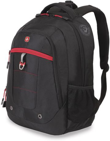 Рюкзак городской "Wenger", с отделением для ноутбука 15", цвет: черный, красный, 29 л