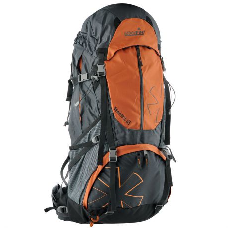 Рюкзак туристический Norfin "NeweRest", цвет: серый, оранжевый, 65 л